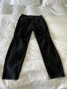 Judy Blue Jeans Black Distressed Boyfriend Fit Womens Size 7/ 28 - Picture 1 of 8