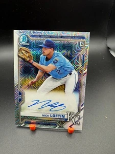 2021 Bowman Chrome Mega Box Mojo Rifrattore Auto BCMA-NL Royals RC SP Nick Loftin - Foto 1 di 2