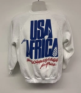 Vintage 1985 USA for Africa / We Are the World Konzert Rundhalsausschnitt Sweatshirt Erwachsene XL - Bild 1 von 7