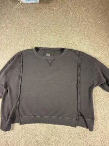 AMERICAN EAGLE DUNKELGRAUES ZERRISSENES DISTRESSED SWEATSHIRT GRÖSSE SMALL - Bild 1 von 12