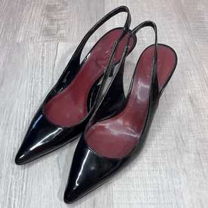 Loft Pumps /Heels Black Patient Leather Sling back Pointed Toe Size 6 M - Picture 1 of 7
