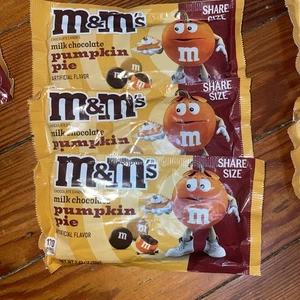 Caramelo de chocolate con leche pastel de calabaza M&M’s tamaño compartido 2,47 oz EDICIÓN LIMITADA X3 - Imagen 1 de 6