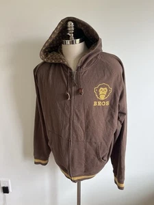 Howler Bros Sweatshirt Mens 2XL Full Zip Hoodie Brown Monkey Retro Trim EUC $100 - Picture 1 of 7