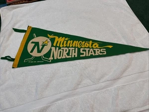 VINTAGE 1969 Minnesota North Stars NHL Services Green Full Size 29 Inch Pennant! - Picture 1 of 6