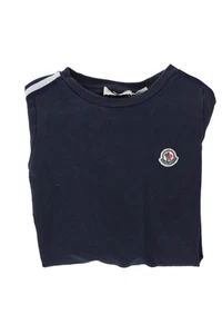 Moncler Boys Long Sleeve Stripe Logo Print Pullover Crewneck Navy Size 08 - Picture 1 of 9