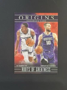 2023-24 Panini Origins Roots of Greatness De'Aaron Fox Domantas Sabonis /75 Card - Bild 1 von 2