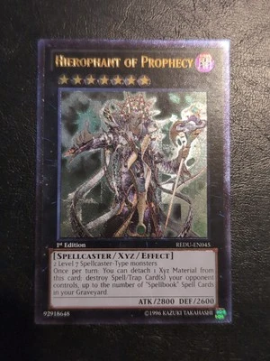 Yu-Gi-Oh! ULTIMATE RARE HOLO CARD HIEROPHANT OF PROPHECY REDU-EN045 1ST NM/VLP - Image 1 of 3