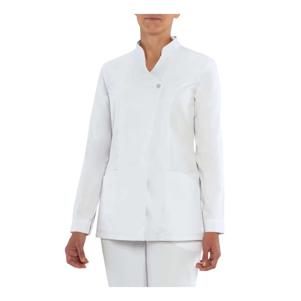 Casacca Donna Gioia Bianca Manica Lunga Giblor's | Divisa Estetista Osteopata - Immagine 1 di 1