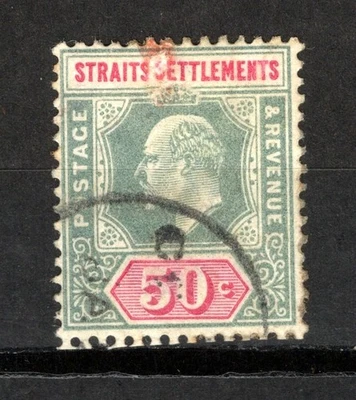 Sello de asentamientos del estrecho - 1902 - #99 - MH - Rey Eduardo VII Foto 1 de 2