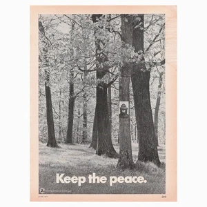Smokey the Bear Keep the Peace Vintage Magazine Print Ad 1974 - Picture 1 of 2