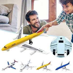 -Airplane Toy Metal Pull Back Plane Diecast Aircraft Plane Model Toddler BoyGift - Picture 1 of 13