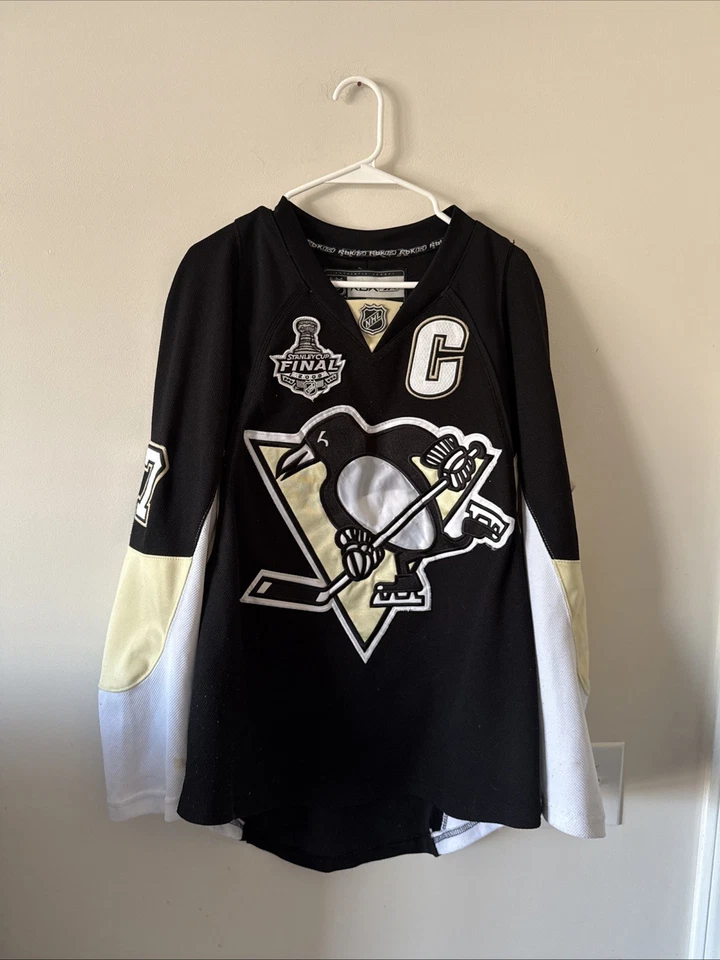 Camiseta deportiva para hombre Reebok Pittsburgh Penguins Sidney Crosby #87 2009 Copa Stanley talla 48 Foto 1 de 4