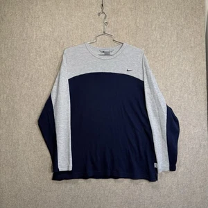 Nike Men's Long Sleeve Shirt Two Tone Embroidered Swoosh Gray/Blue Size XL - Picture 1 of 14