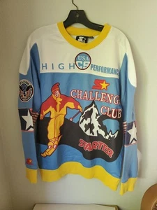 RARA STARTER Black Label Challenge Club Ski USA maglione alto felpa taglia MED - Foto 1 di 8