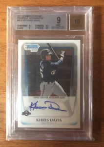 2011 Bowman Chrome Prospect Autos KHRIS DAVIS BGS 9/10 Mint BCP163 - Picture 1 of 2