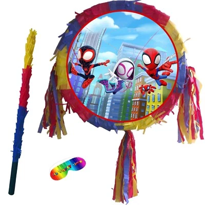 Amazing birthday Pinata Party theme Spider super spidey man super hero friends