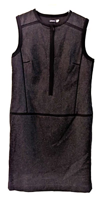 Nuevo sin etiquetas Vestido Vaina Colección Magaschoni Talla 10 Mezcla Lana Gris N Negro Tanque 2487 Foto 1 de 4