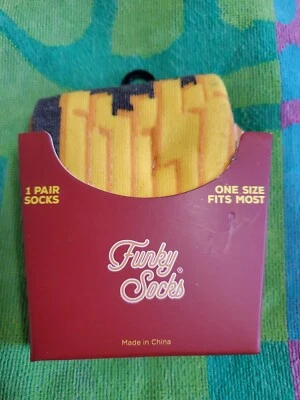 NUEVO Calcetines Funky Papas fritas Novedad Tiempos divertidos Calcetines OS Foto 1 de 2