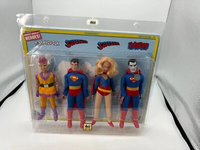 Retro MEGO Figure 4 Pack SUPERMAN, SUPERGIRL, BIZARRO, MXYZPTLK, LMTD 100 PCS - Image 1 of 2