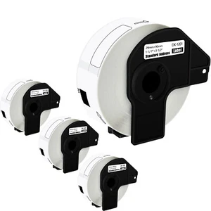 4 rollos de etiquetas de dirección blancas DK1201 400 etiquetas para Brother QL-700 710W con 4 marcos - Imagen 1 de 24