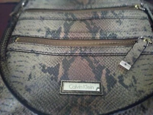 Vintage Calvin Klein Faux Snakeskin Ladies Small Shoulder Purse - Mint Shape - Picture 1 of 3