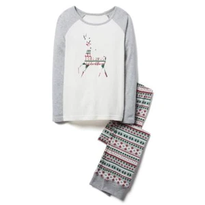 NWT CRAZY 8 6 7 8 10 12 Girls Reindeer Holiday Pajamas Pjs Sleepwear NEW - Picture 1 of 1