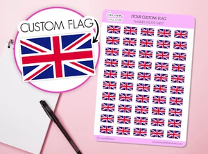 Custom Country Flag Planner Stickers Holiday State Flags of the World Location - Picture 1 of 10
