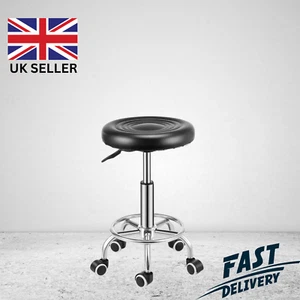 Bar Stool Swivel Adjustable Stool Kitchen Breakfast Pub Chairs PU Leather Stools - Picture 1 of 7