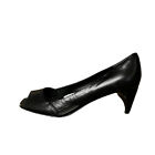 Womens Nine West Black Patent Leather Peep Toe Slip On Heel 9M Wnmixuptj