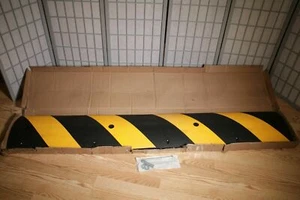 NEW Flexible Asphalt Rubber Speed Bump 68" 5 1/2 Feet Black Yellow traffic - Picture 1 of 4
