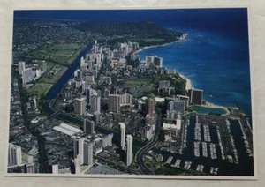 Aerial View Waikiki Beach & Diamond Head, Hawaii. Postcard (W2) - Picture 1 of 2