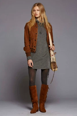 Brown Suede Bomber Leather Jacket Women Size XS S M L XL XXL 3XL Custom Made - Image 1 of 4