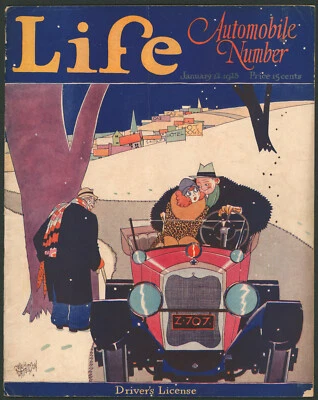 Life Magazine January 12 1928~Auto Issue~Prohibition Cartoon Art ~Death by Train - Image 1 of 4