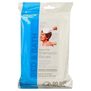 Equate Rinse-Free Shampoo Handschuhe 12 Ct | Wasserlose Haarreinigungshandschuhe - Bild 1 von 3