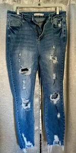 Women’s Jeans Glitzy Girls Distressed Size 16 - Picture 1 of 3