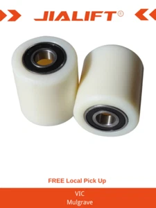 2 Solid Nylon Pallet Jack Wheels 80*70 including bearings Pallet Truck Wheel - Picture 1 of 6