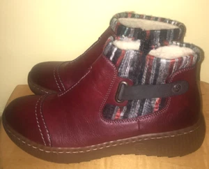 Rieker Felicitas (Leather/Burgundy) Boots Ankle Boots Wmn's Sz 39 / U.S Sz 8-8.5 - Picture 1 of 2