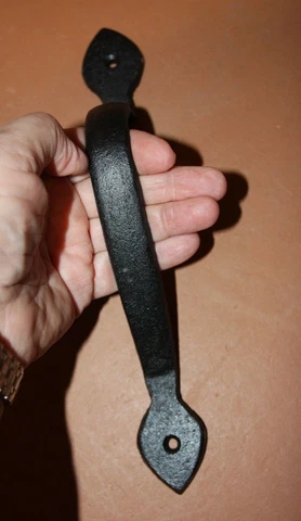 (1) Colonial Barn Door Handle Cast Iron, Large Clearance, 10" long HW-40 Cover