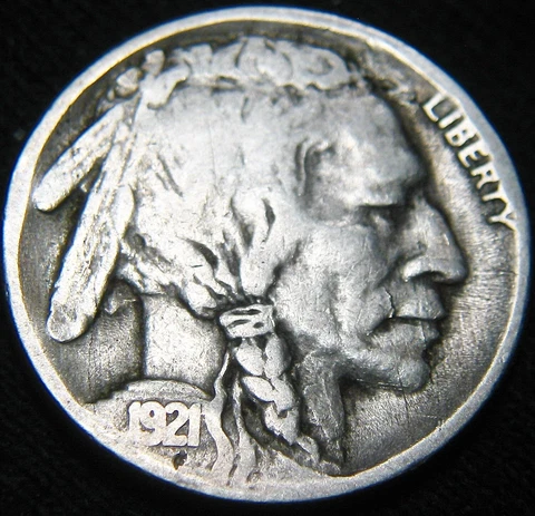 SHARP KEY Date 1921-S BUFFALO NICKEL 5¢ FREE SHIPPING! JK65DN Cover