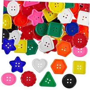 150 Pieces Big Bright Buttons for Kids 8 Vivid Colors and 8 Large Shapes for - Picture 1 of 7