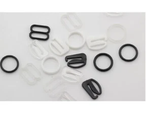 Zubehör für Unterwäsche Verschieber Haken Ringe Kunststoff Metall schwarz weiß - Bild 1 von 12