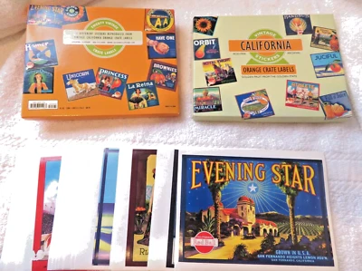 Box of California Orange Crate stickers, 20 Vintage Stickers reproductions - Image 1 of 3