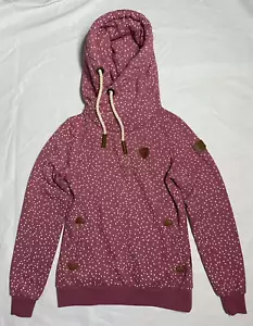 Wanakome Artemis Cowl Neck Hooded Sweatshirt Womens Size Medium Pink Polka Dot - Picture 1 of 9