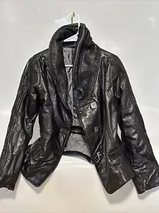 Sylvie Schimmel Paris Soft Calf Leather Black Jacket Size 40 Made in France - Picture 1 of 10