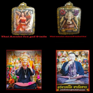 Thai Amulet Top Charming Lockketfox god 9 tails Protection By Aj O Chakungrao - Foto 1 di 10