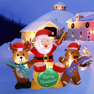 More details for christmas outdoor decorations inflatable santa claus xmas tree led light holiday