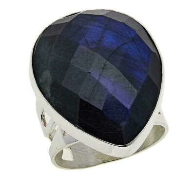 Anillo de plata esterlina cabujón labradorita Jay King - talla 6 nuevo con etiquetas Foto 1 de 4