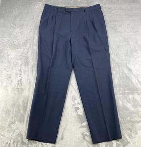 Pantalones de vestir Zanella Saks Fifth Ave para hombre 36 azul pura lana - Imagen 1 de 12