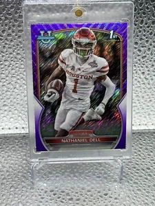Bowman 2022 cromo universidad Nathaniel Dell 1er refractor brillo púrpura - Imagen 1 de 6