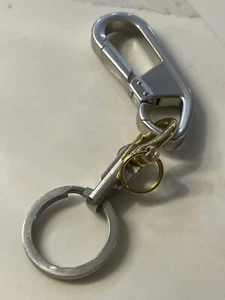 Mosquetón de acero EDC clip de gancho de resorte a presión, llavero con grillete de herradura de latón - Imagen 1 de 16